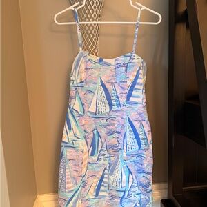 Lilly Pulitzer Shelli Stretch Mini Dress Aboat Time Boat Dress Lilac Verbena